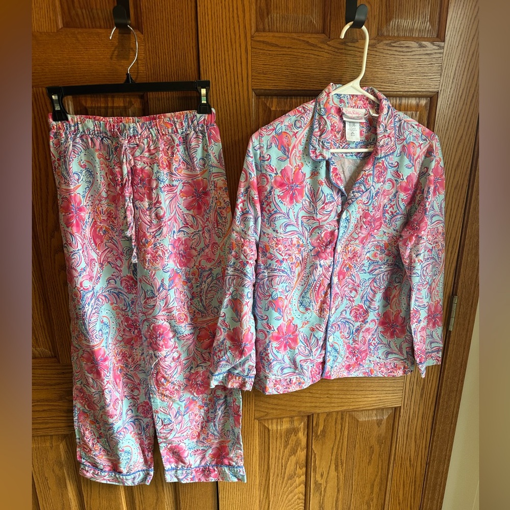 Lilly Pulitzer For Pottery Barn Isla De Coco Loose Pajama Set Teen Size Small